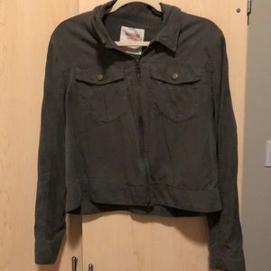 Army green zip up jacket